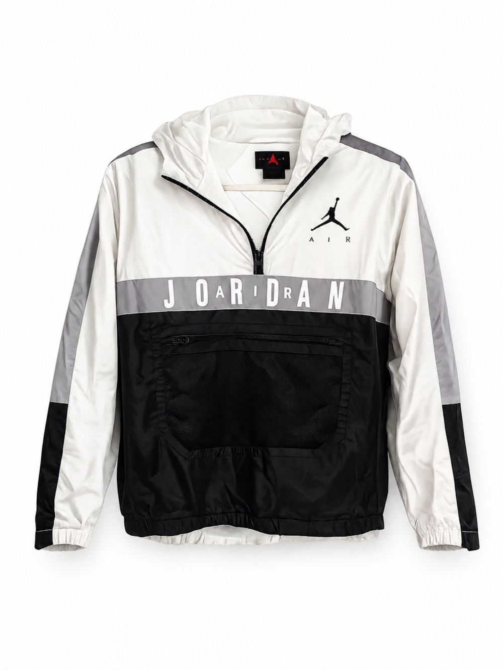 Jordan youth xL Black, White & Gray Half-Zip Windbreaker